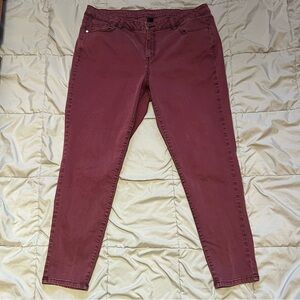 Lane Bryant Purple/Burgundy Mid-Rise Skinny Jeans